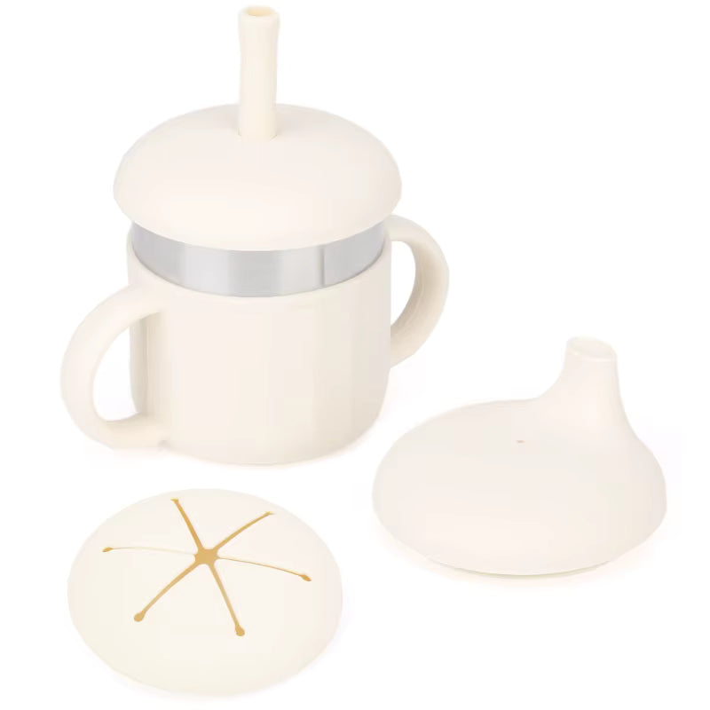 piips | 6-i-1 Kopp i Rustfritt Stål og Silikon, 220 ml - Hvit