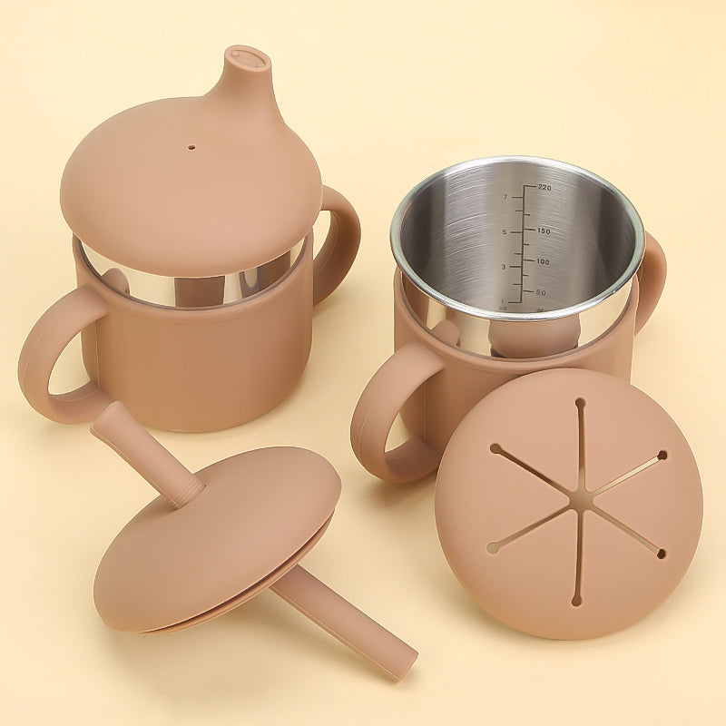 piips | 6-i-1 Kopp i Rustfritt Stål og Silikon, 220 ml - Hvit