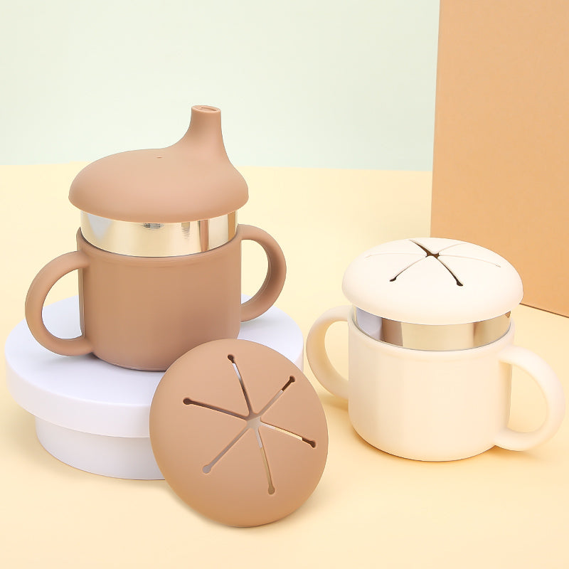 piips | 6-i-1 Kopp i Rustfritt Stål og Silikon, 220 ml - Karamell